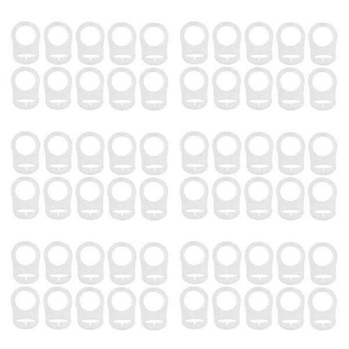 60 Pcs Button Silicone Ring Mam Pacifier Holder Mannequin