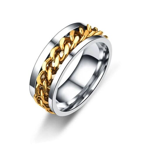Titanium Steel Rotatable Chain Rings for Women Men Spinner R
