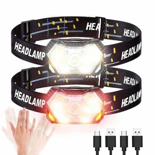 9 Led Strong Light Headlamp USB Rechageable Motion Sensor He