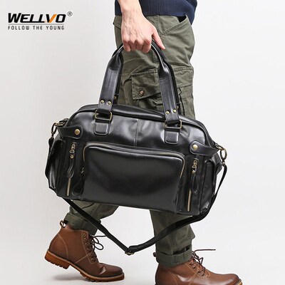 Mens Soft Leather Briefcase For Laptop Tote Bags Business S
