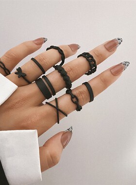 10Pcs/Set Bohemian Geometric Metal Ring Set Womens Vintage