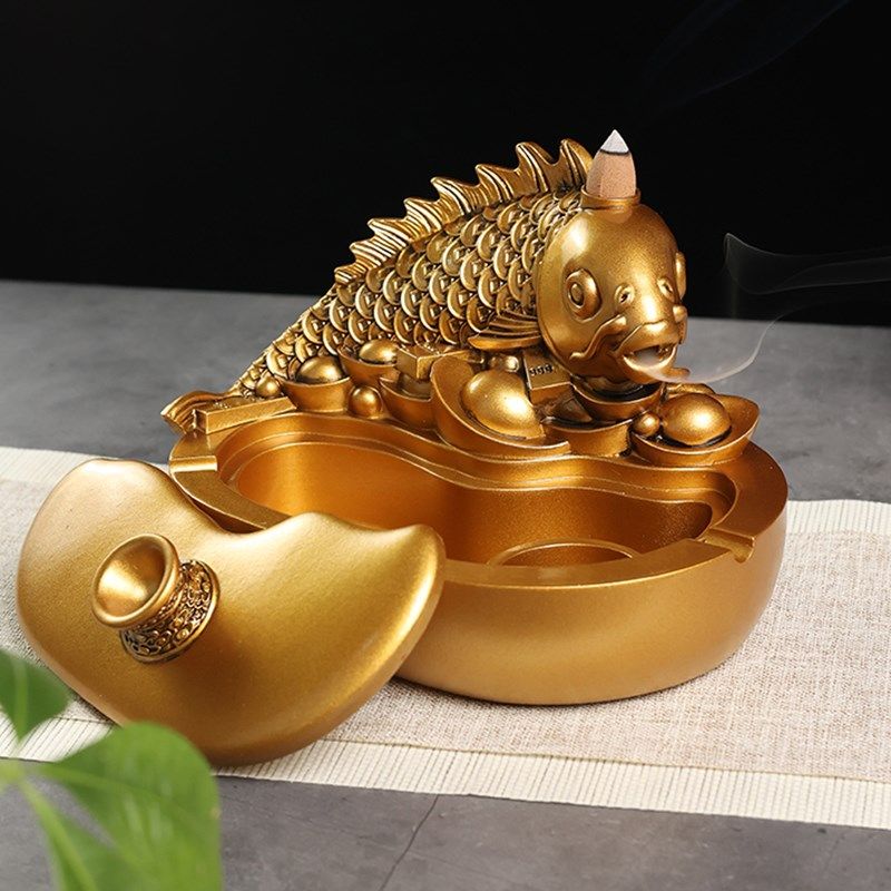创意大号烟灰缸带盖浮雕鱼办公室桌面摆件家居工艺品时尚个性潮流,节庆用品/礼品,时尚烟灰缸,淘宝优惠券,粉丝福利购,淘宝优惠卷