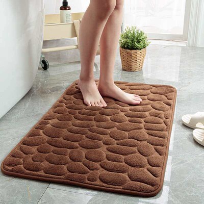 Home Bathroom Mat Non-slip Pebble Carpets Absorbent  Lavator
