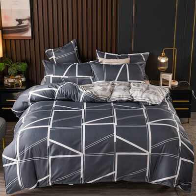 Brushed Solid Simple Style Four-piece Set With Aloe Vera Qui