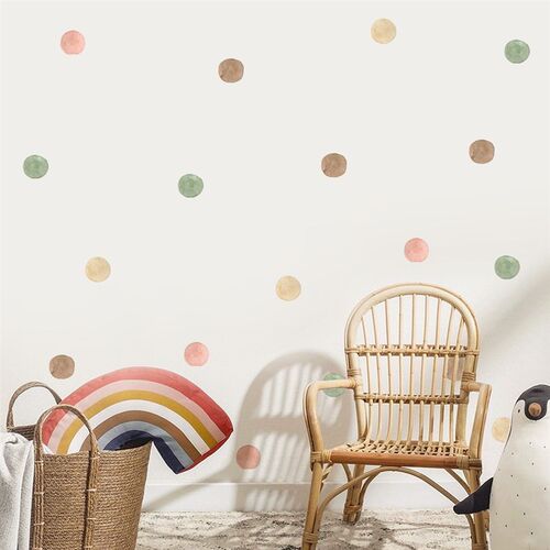 Cartoon Colorful Polka Dots Children Wall Stickers Removable