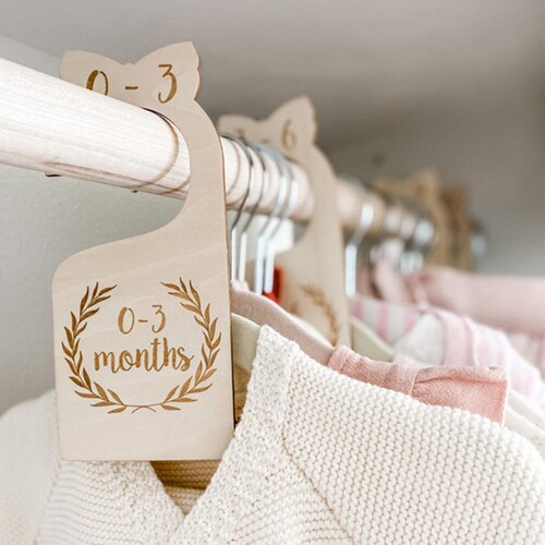 7Pc/Set Newborn 24 Months Baby Closet Dividers Wood Nursery