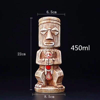 Ceramic Tiki Mug Creative Porcelain Beer Wine Mug Cup Drinkw