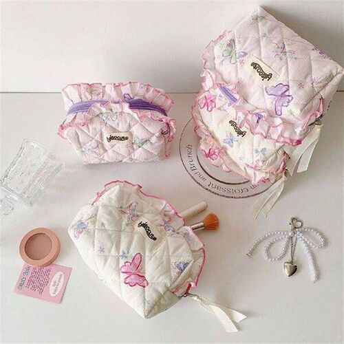New Lace Butterfly Print Cosmetic Bag Large Capacity