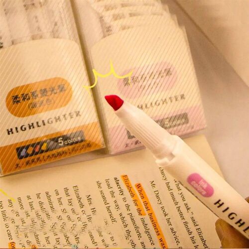 5 Colors/box Pastel Highlighter Pen Set Double Headed Drawin
