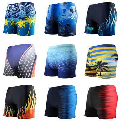 Multi Prints Men Elastic Swimming Trunk Swimwear Beach Swim