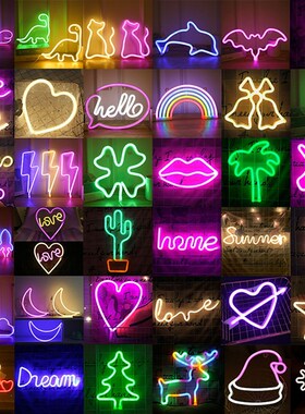 LED night lights stars moon clouds decoration neon wall lamp
