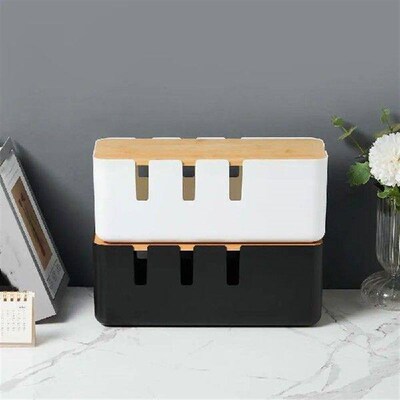 Multifunction Desktop Storage Box Seven-hole Plastic Cable