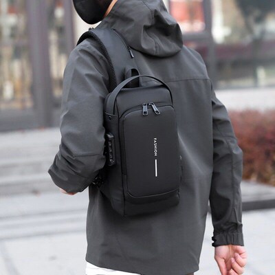 Mens Chest Bag Password Lock Anti-theft Bag Mens Shoulder