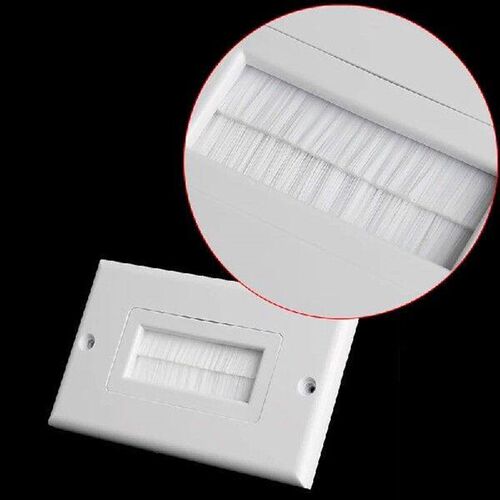 1 Single Gang Bristles Brush Wall Plate Port Insert Cover