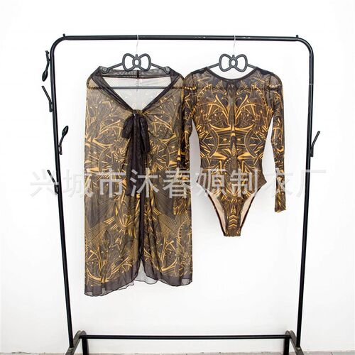 One-piece bikini swimsuit set 连体比基尼泳衣套装