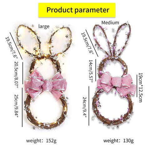Easter Bunny Pendant Led Luminous Rattan Ring Easter Bunny W