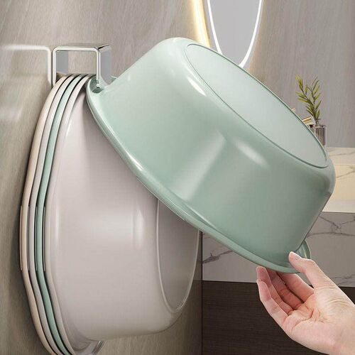 Suction Cup Face Basin Hook Organizer Rack, No Drilling Requ