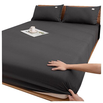 soft bed sheets fitted sheet cotton seRt 床垫套 纯色床笠床单