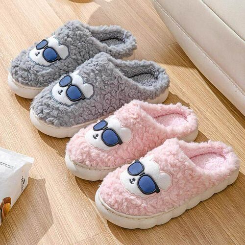 Home Cotton Slippers Indoor Anti-slip Warmth Full-coverage F