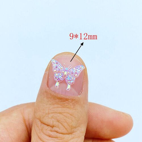 100Pcs New Cute Mini Shiny Little Butterfly Resin Figurine C