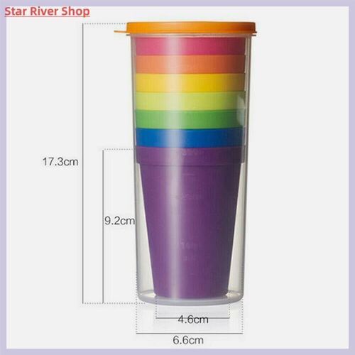 7Pcs Mug Plastic Cups Water Battle Set Of 8 Reusable Picnic