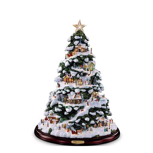 Christmas Tree Rotating Sculpture Train Decoration Window St