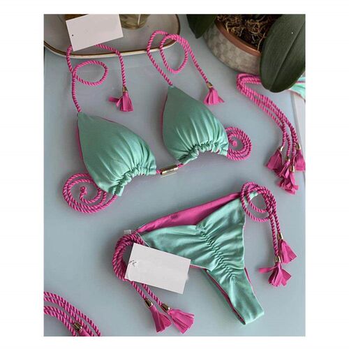 Swimsuit triangle bag bikini womens split braided