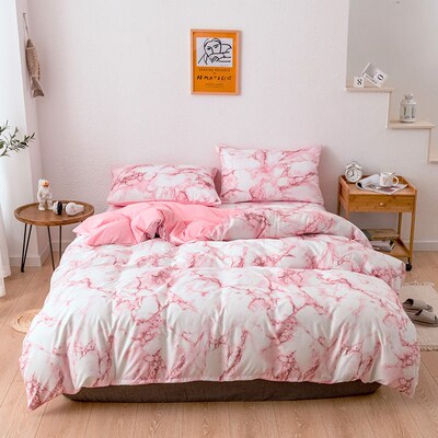 Bedding Marble Pattern Vegan Printed Quilt ver Sheet Three A