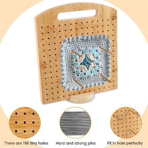 Crochet Bing Board with 10 Steel Rod 5 Needle Wood