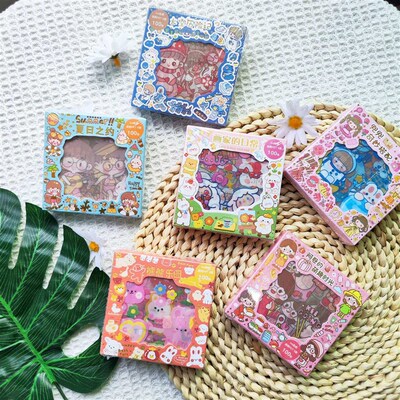 Cartoon 100 Transparent Boxed Hand Account Stickers Statione