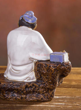 石湾公仔陶瓷工艺品家居客厅办公室书桌摆件古典人物茶宠茶圣陆羽