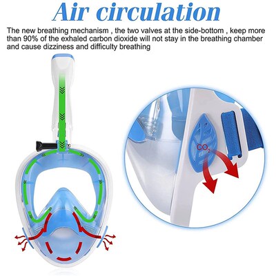 Underwater Snorkeling Full Face Adult Swimming Mask Kit with