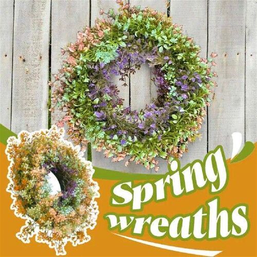 Spring Artificial Wildflower Wreath Fake Flower Garland