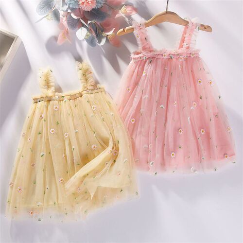 1-6Y Toddler Baby Kids Girls Party Dress 2023 Summer Sleevel