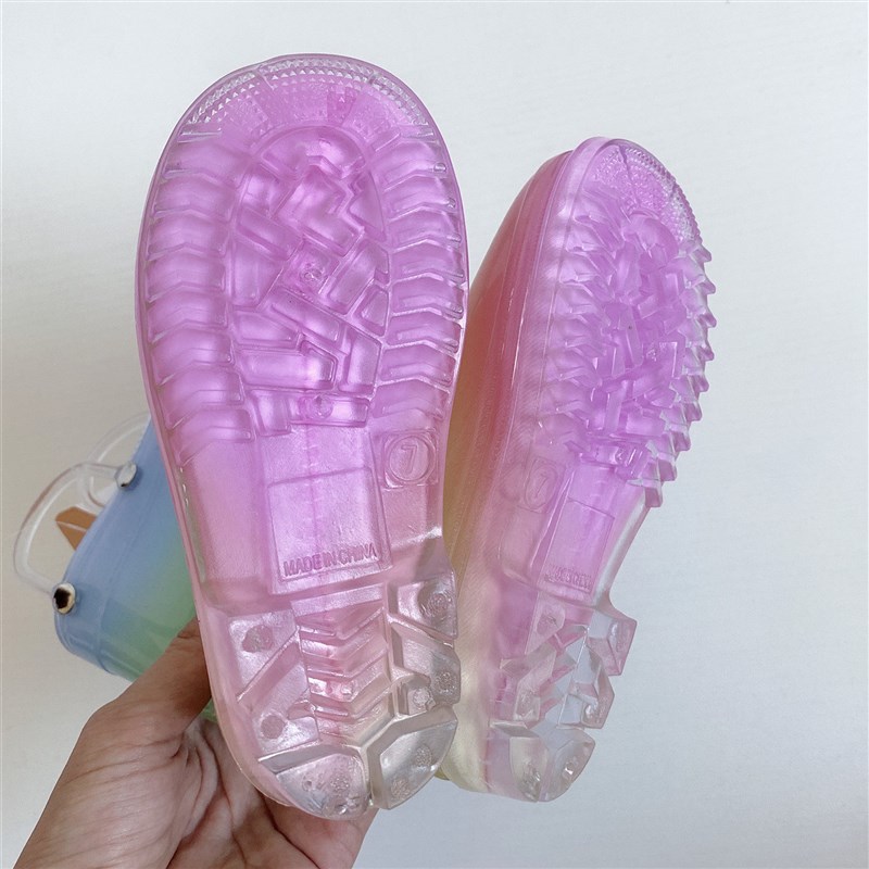 Outdoor Childrens Mid-tube Rainbow Waterproof Non-slip Rain