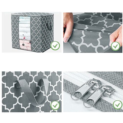 Foldable Storage Bag Quilt Pillow Blanket Organizer Moisture