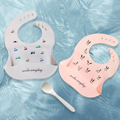 Waterproof Baby Bibs Soft Silicone Baby Feeding Bib Baby Stu
