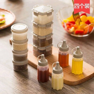 4 Pieces Sauce Squeeze Bottle Plastic Mini Seasoning Box Sal