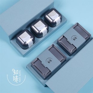 新款三两半斤茶叶礼盒包装盒铁罐高档通用密封红茶金骏眉绿茶金属