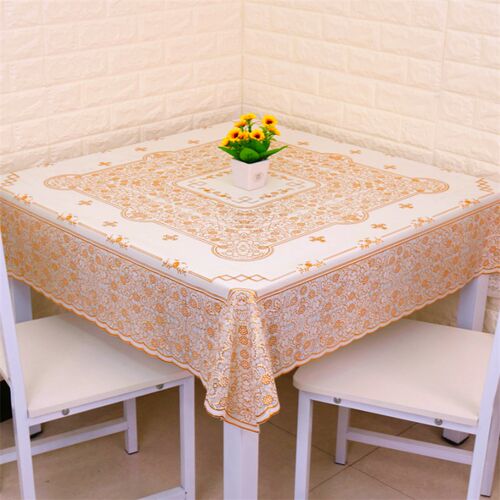正方形桌布防水防烫防油免洗八仙桌方桌布家用蕾丝台布PVC餐桌垫