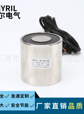 YR-P80/80吸盘式电磁铁 吸力300KG直流夹具电吸盘 DC12V24VAC220V