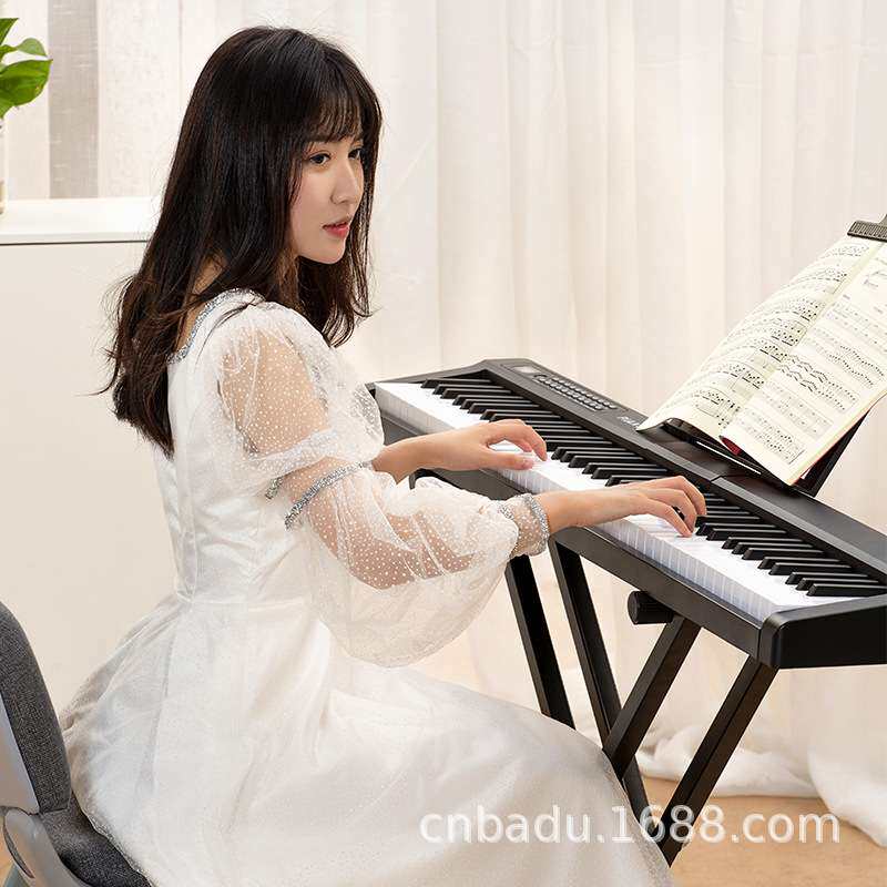 新款881 电子琴仿重锤力度键盘成人儿童MIDI编曲适用便携电钢