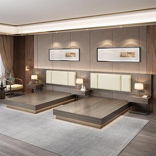 酒店家具标间全套宾馆床简约现代家具标间双床单间民宿单双人大床