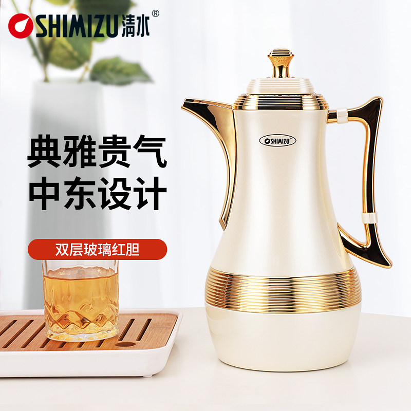 清水 宫廷风保温壶不锈钢保温瓶玻璃胆暖壶欧式暖瓶迷你小热水瓶