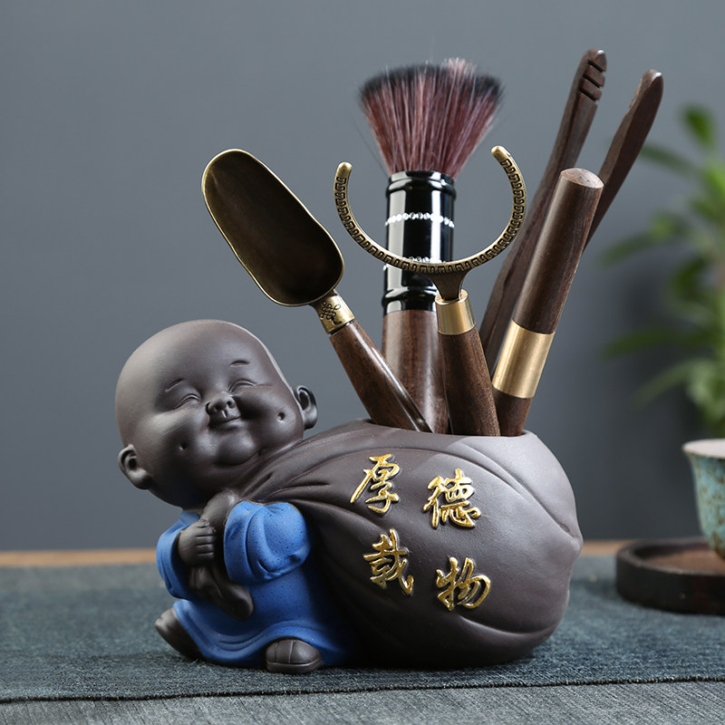 围炉煮茶配件全套茶宠六君子可养金蟾貔貅茶桌摆件紫砂茶具配件