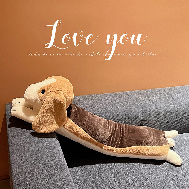 比格犬抱枕女生睡觉沙发客厅夹腿靠枕床头靠垫床上狗狗长条枕可爱