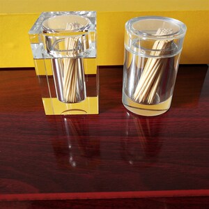 水晶玻璃方圆形牙签筒酒店用品家用透明彩色牙签盒广告牙签罐定制