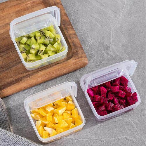 2PCS Transparent Butter Cheese Storage Box Portable Refriger