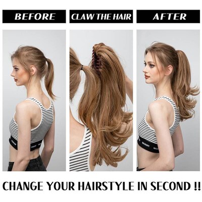 Synthetic Claw Clip In Ponytail Hair Extensions Hairpiece