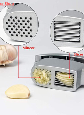 2 in 1 Multifunctional Manual Garlic Press Mincer Zinc Alloy